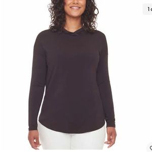 - S.C. & Co Women's Size M Long Sleeve Hoodie, Rayon from bamboo, Black